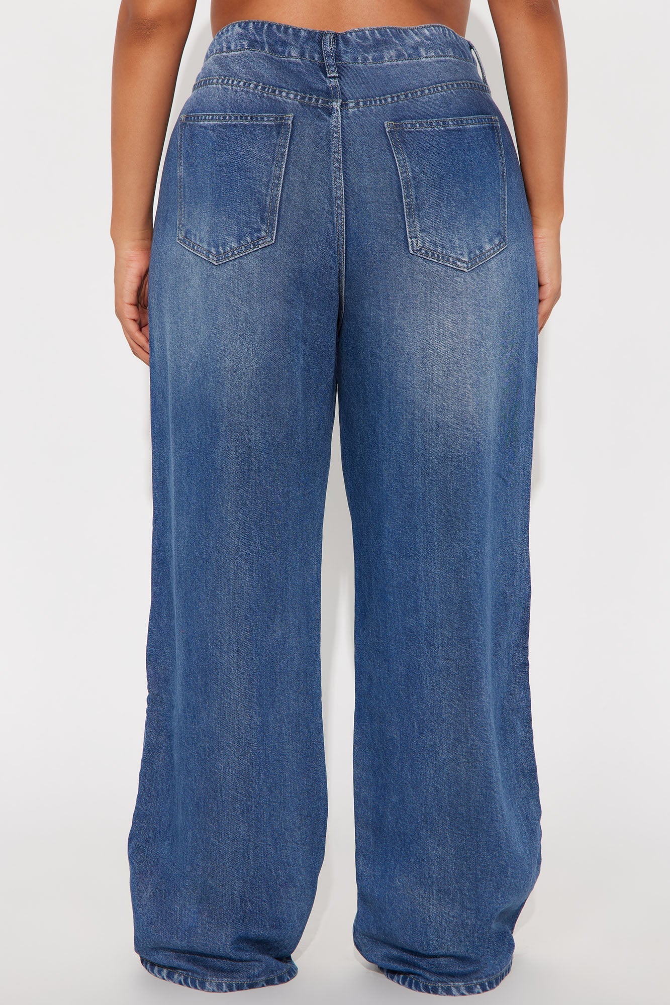 Bon Voyage Drapey Soft Wide Leg Jeans - Dark Wash