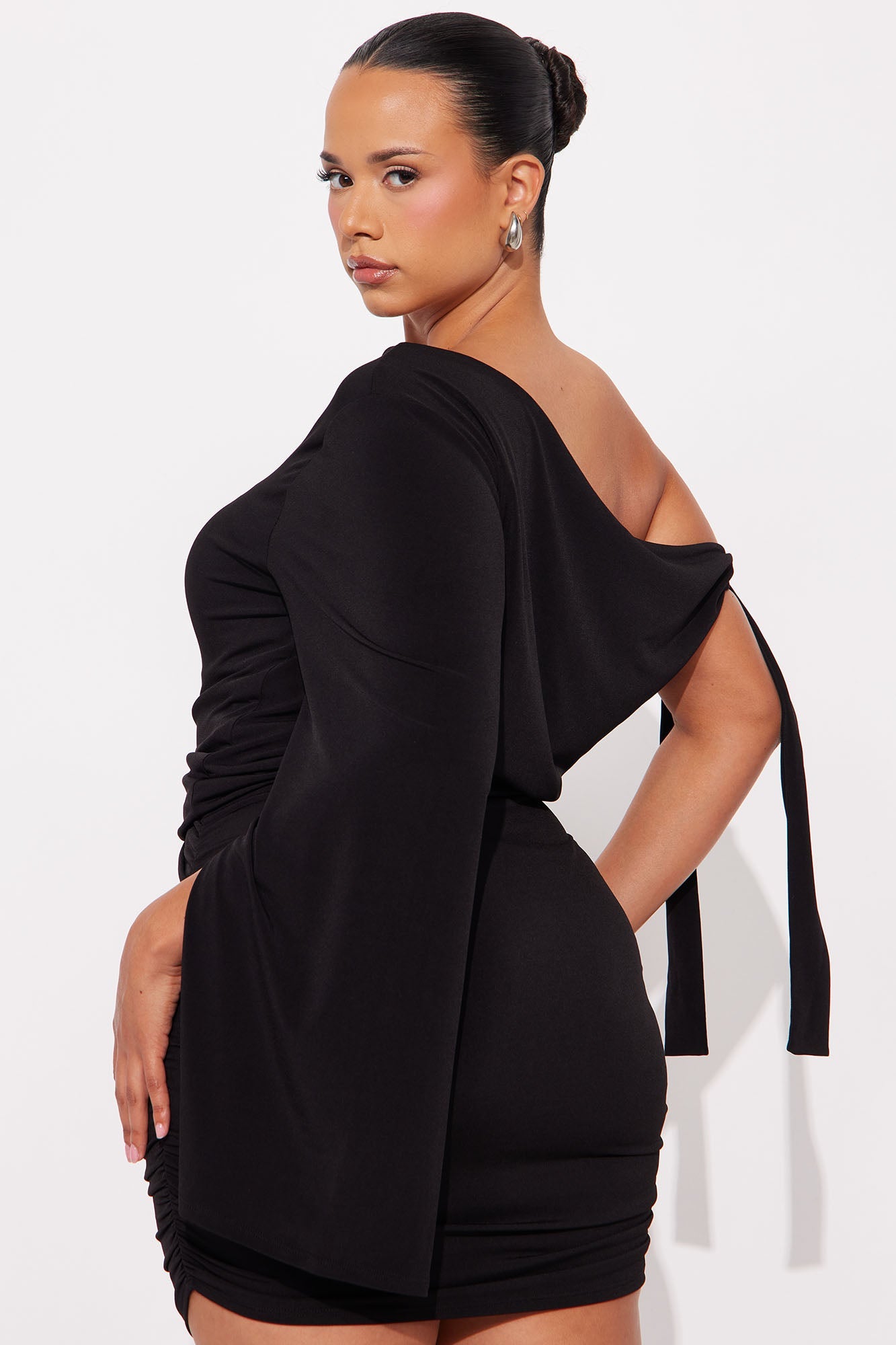 Kendall One Shoulder Mini Dress - Black
