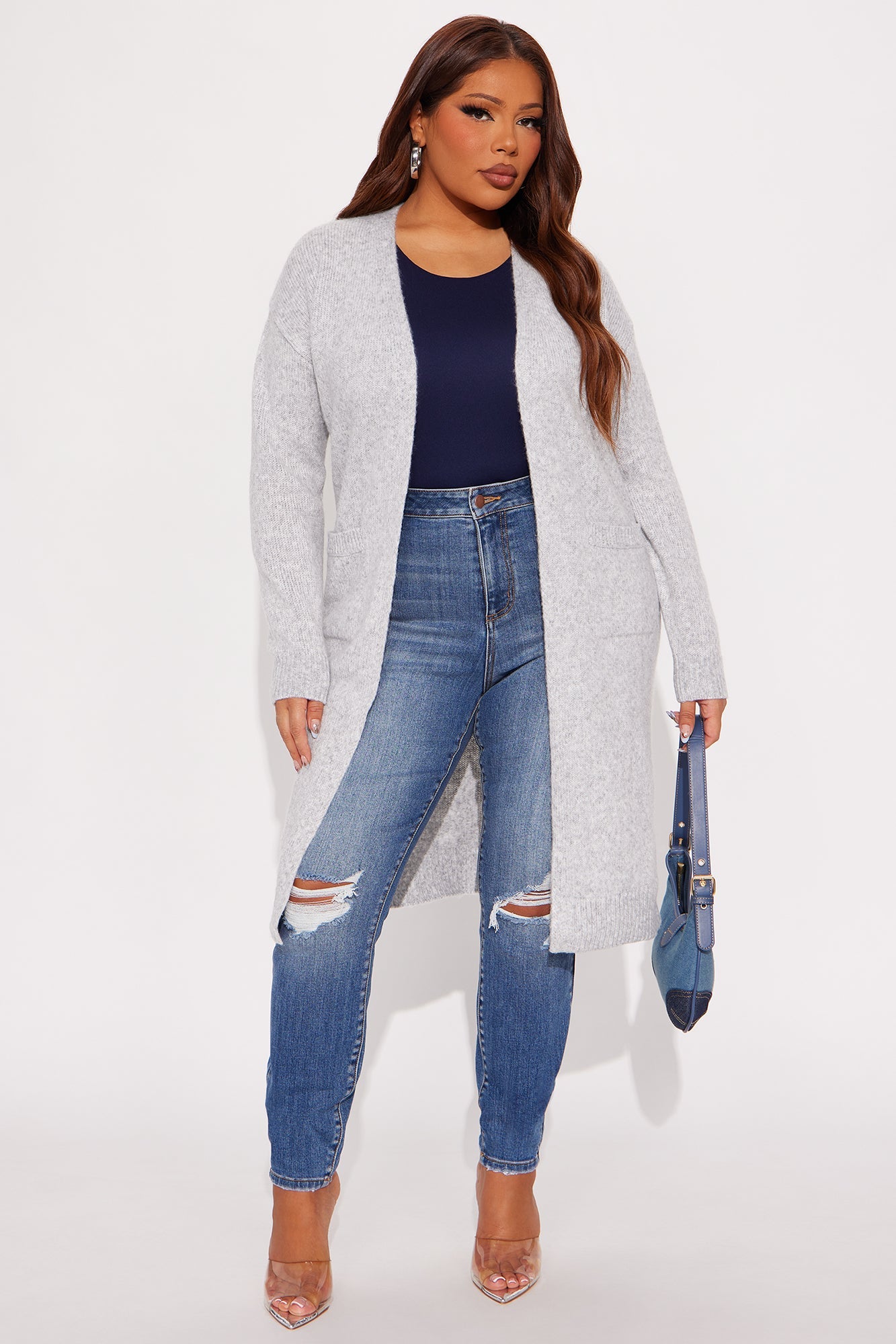 Stassie Long Cardigan - Grey