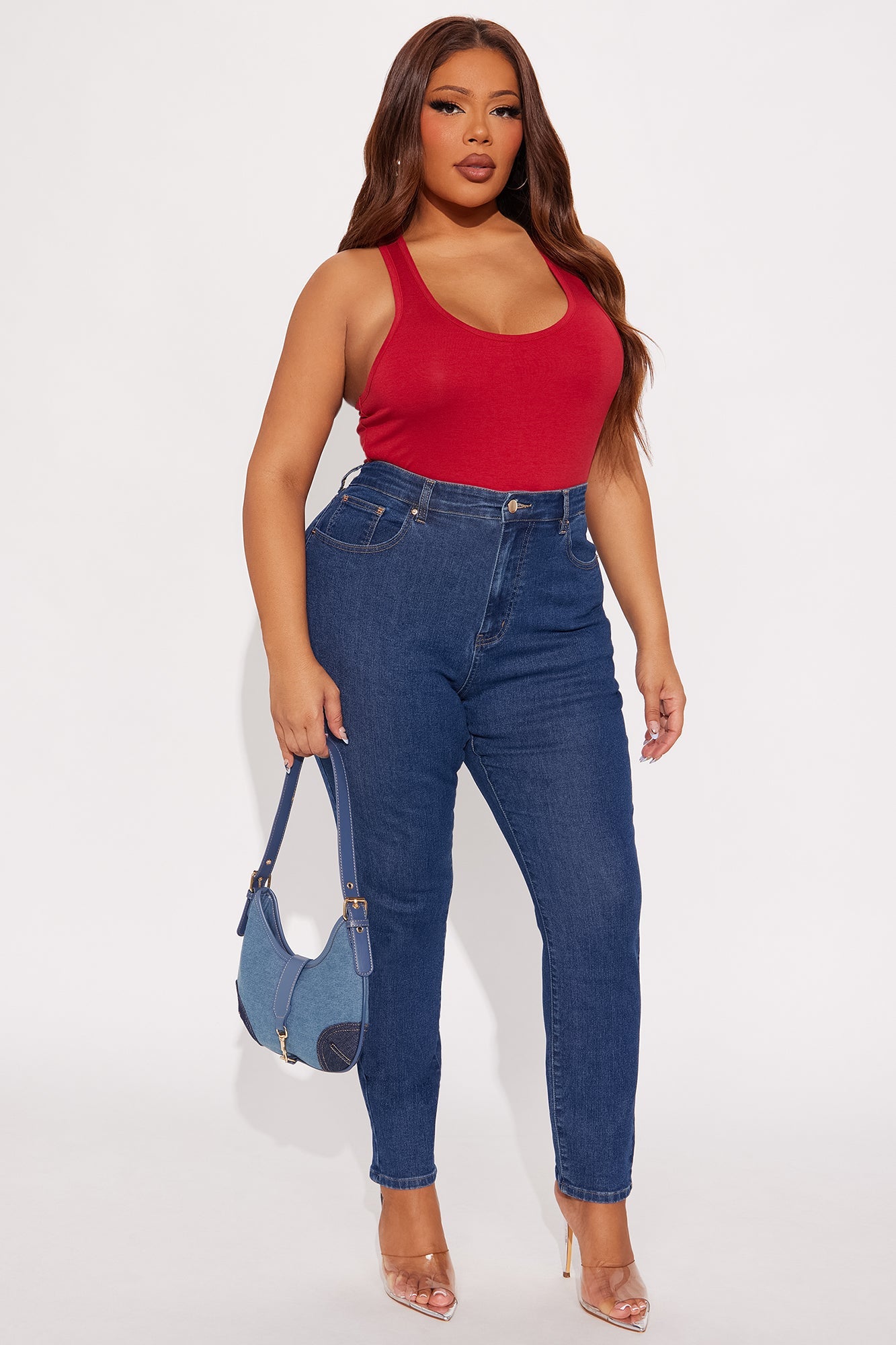Divine Basic Tank Bodysuit - Burgundy