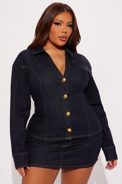 Dakota Denim Skirt Set - Dark Wash