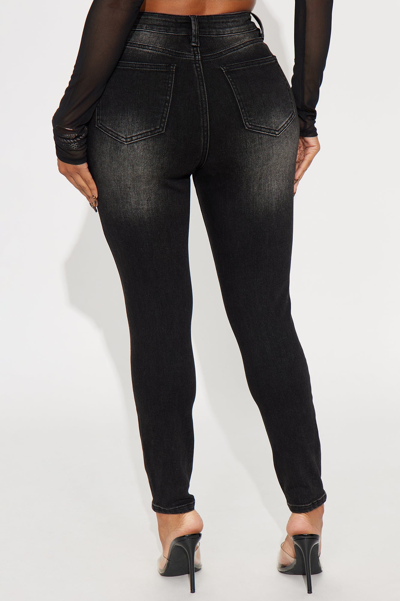 In Forme Ankle Skinny Jeans - Black Wash