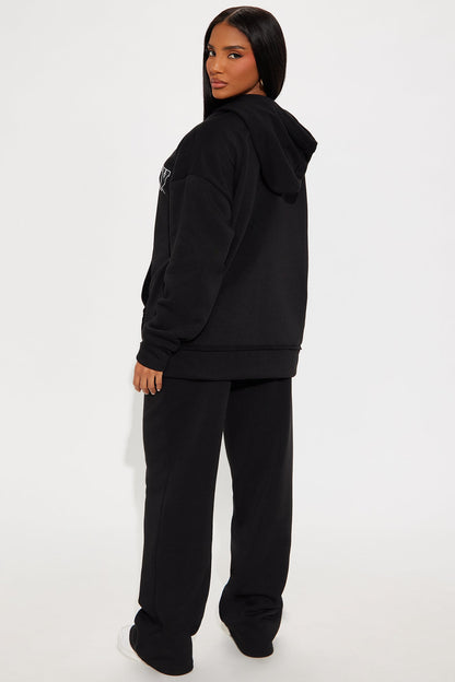 NY Oversized Fleece Pant Set - Black