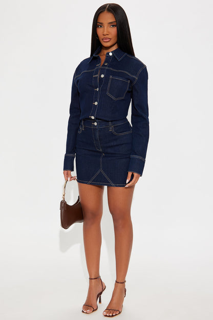 Belleville Denim Mini Dress - Rinse Blue Wash