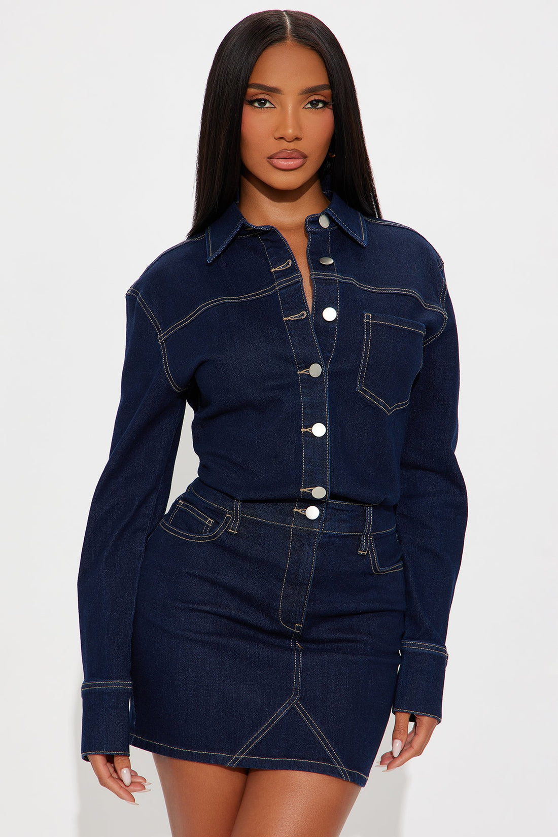 Belleville Denim Mini Dress - Rinse Blue Wash