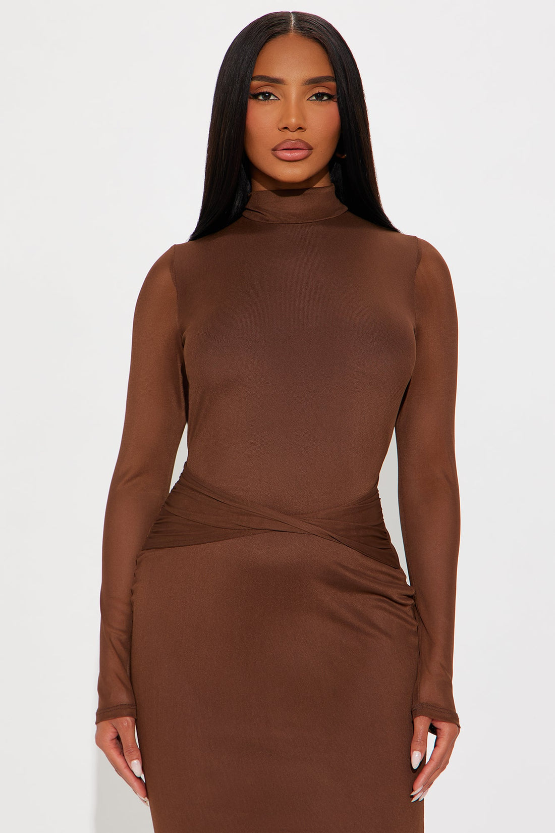 Irresistibly Yours Backless Maxi Dress - Chocolate