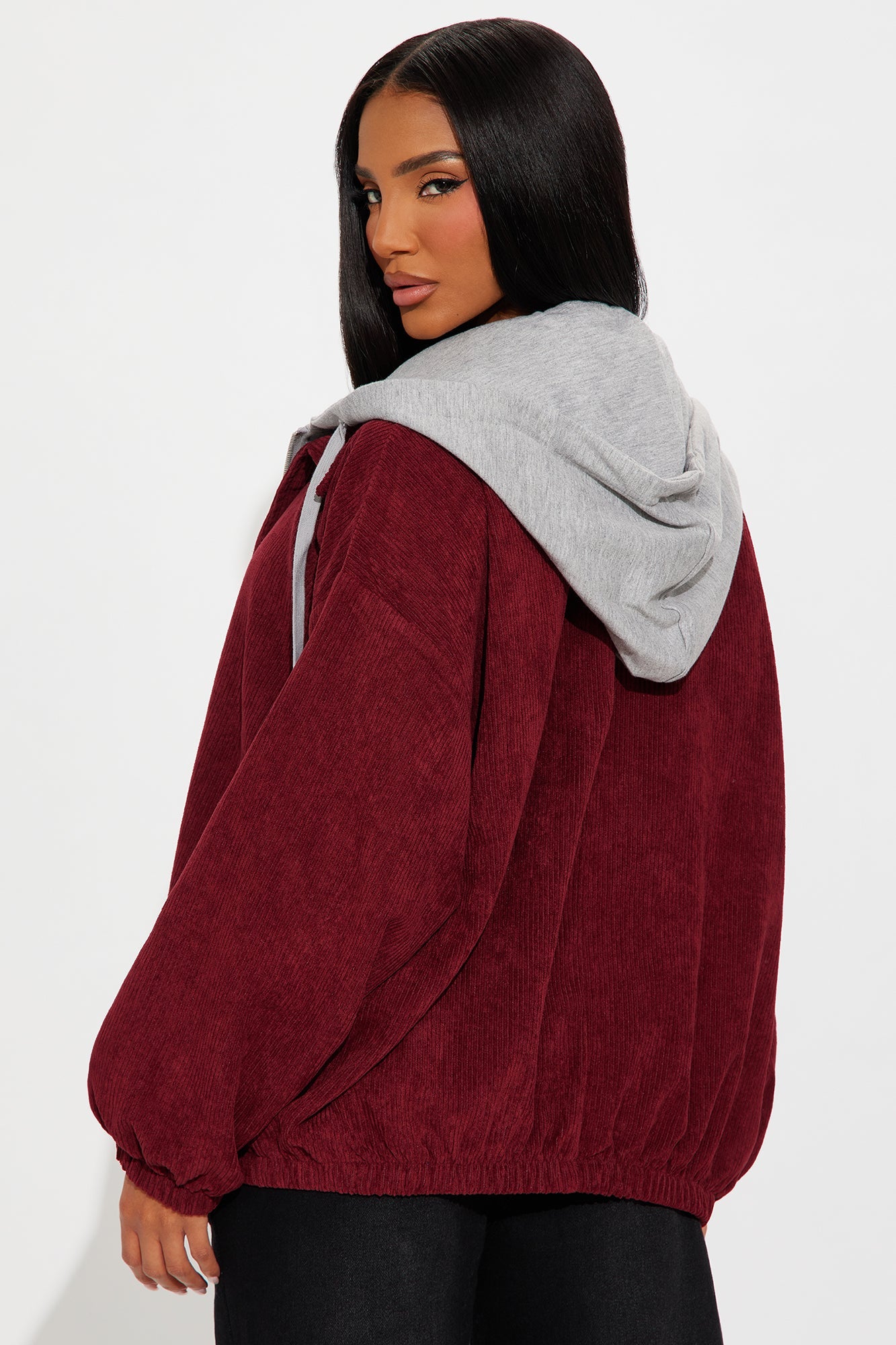 Hanging With The Boys Corduroy Jacket - Burgundy