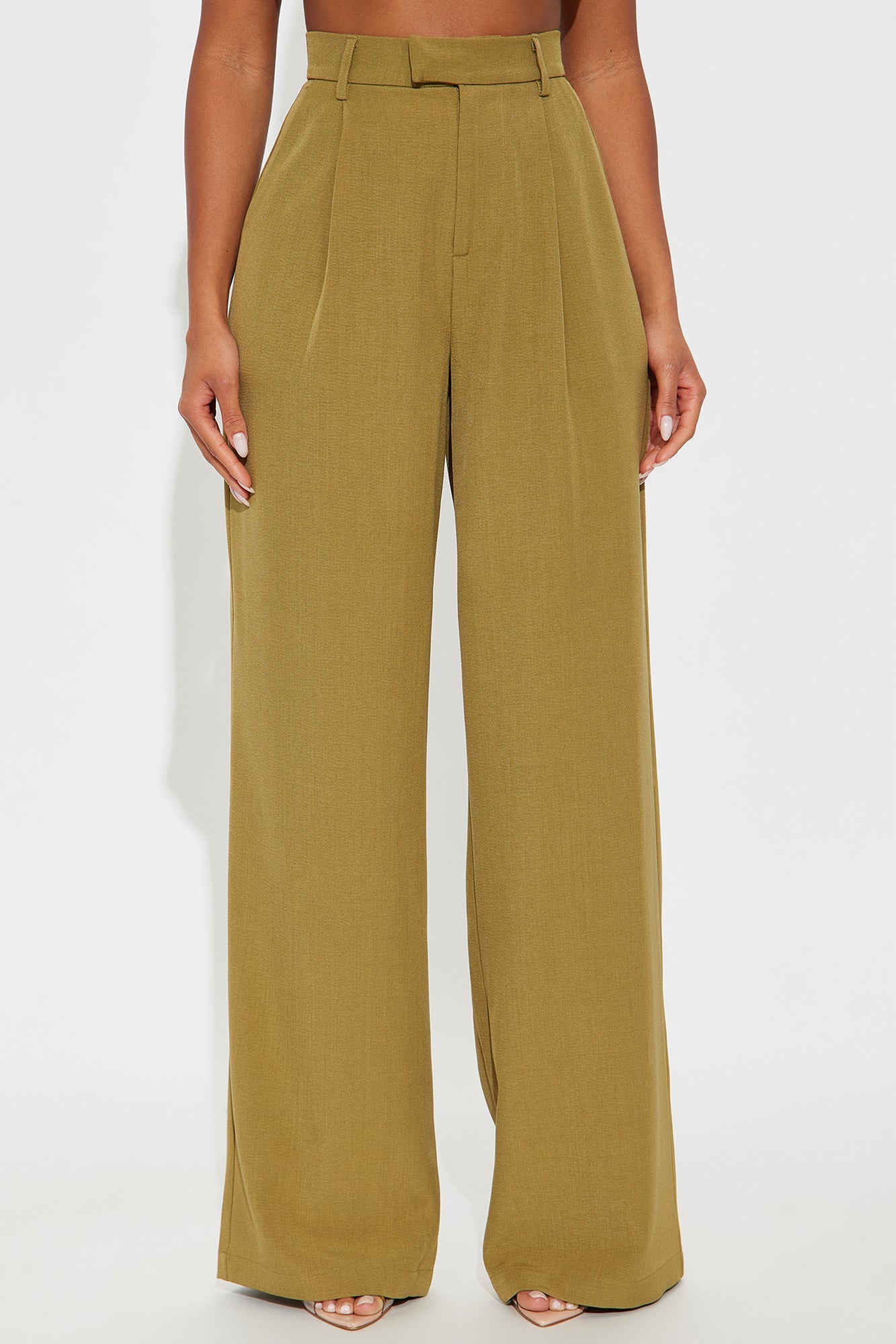 Etta Wide Leg Pant 33″ - Olive