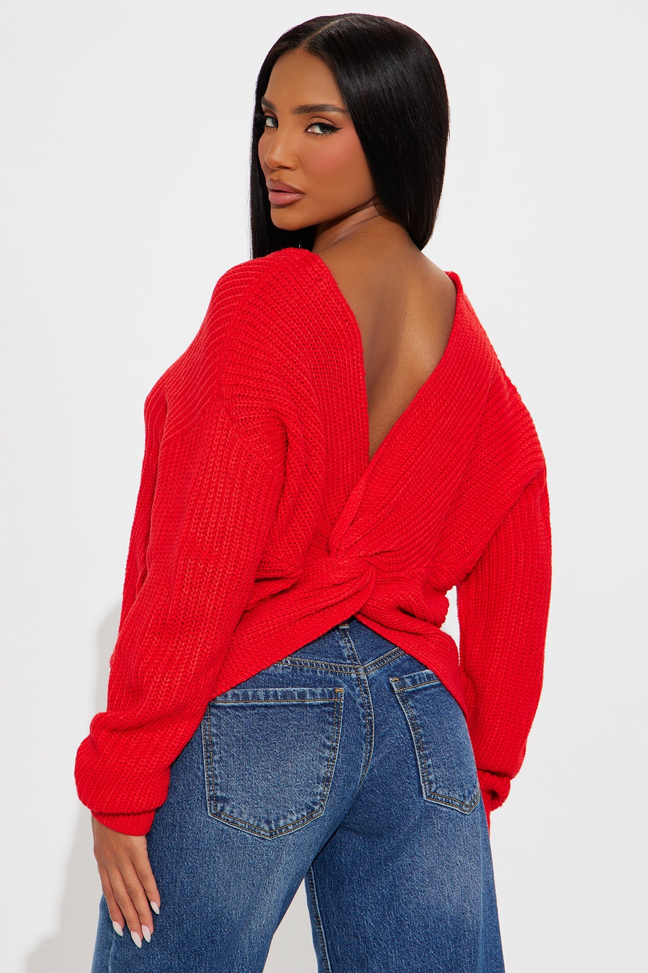 Falls Favorite Girl Sweater II - Tomato Red