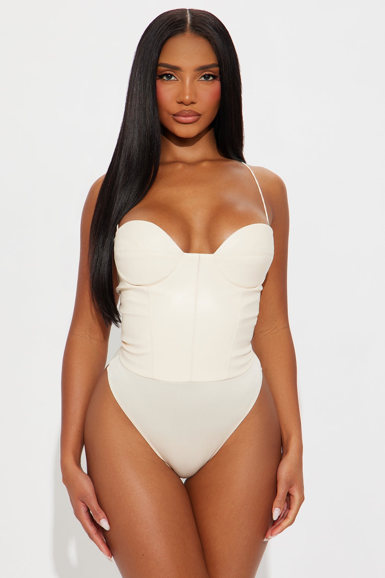 Lovers Rock Faux Leather Bodysuit - Cream