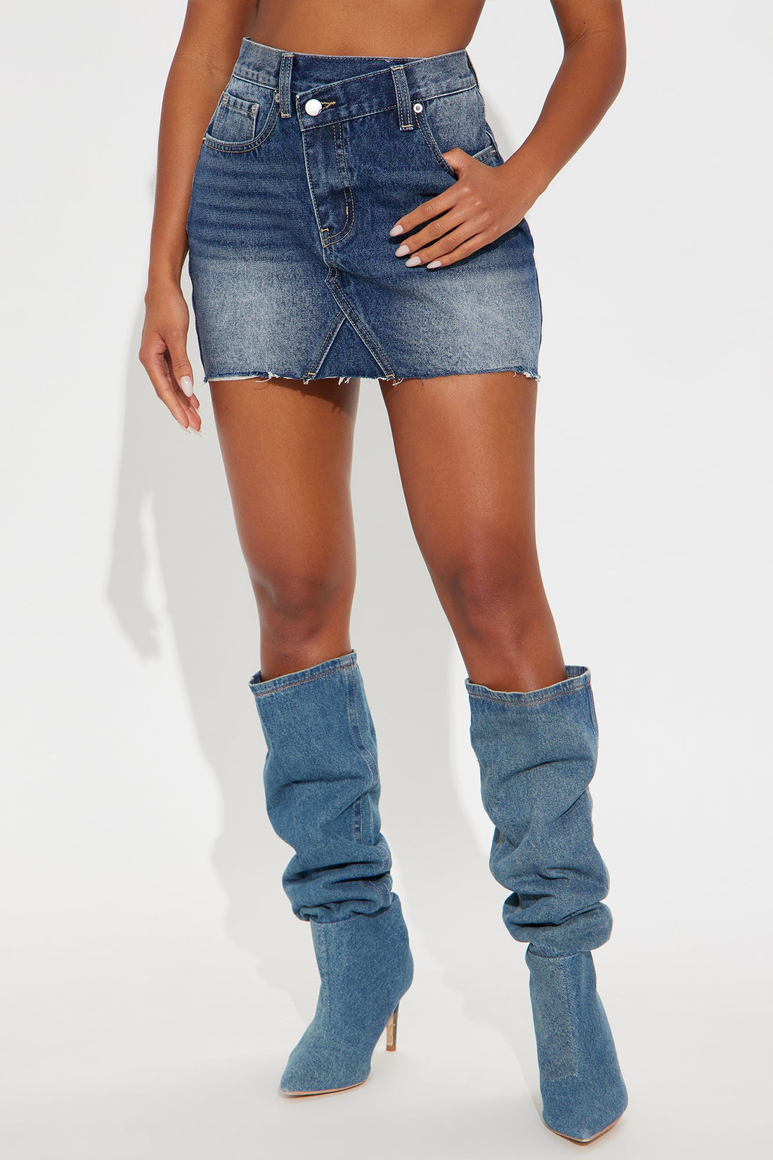 Kendall Denim Mini Skirt - Dark Wash