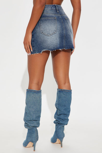 Kendall Denim Mini Skirt - Dark Wash