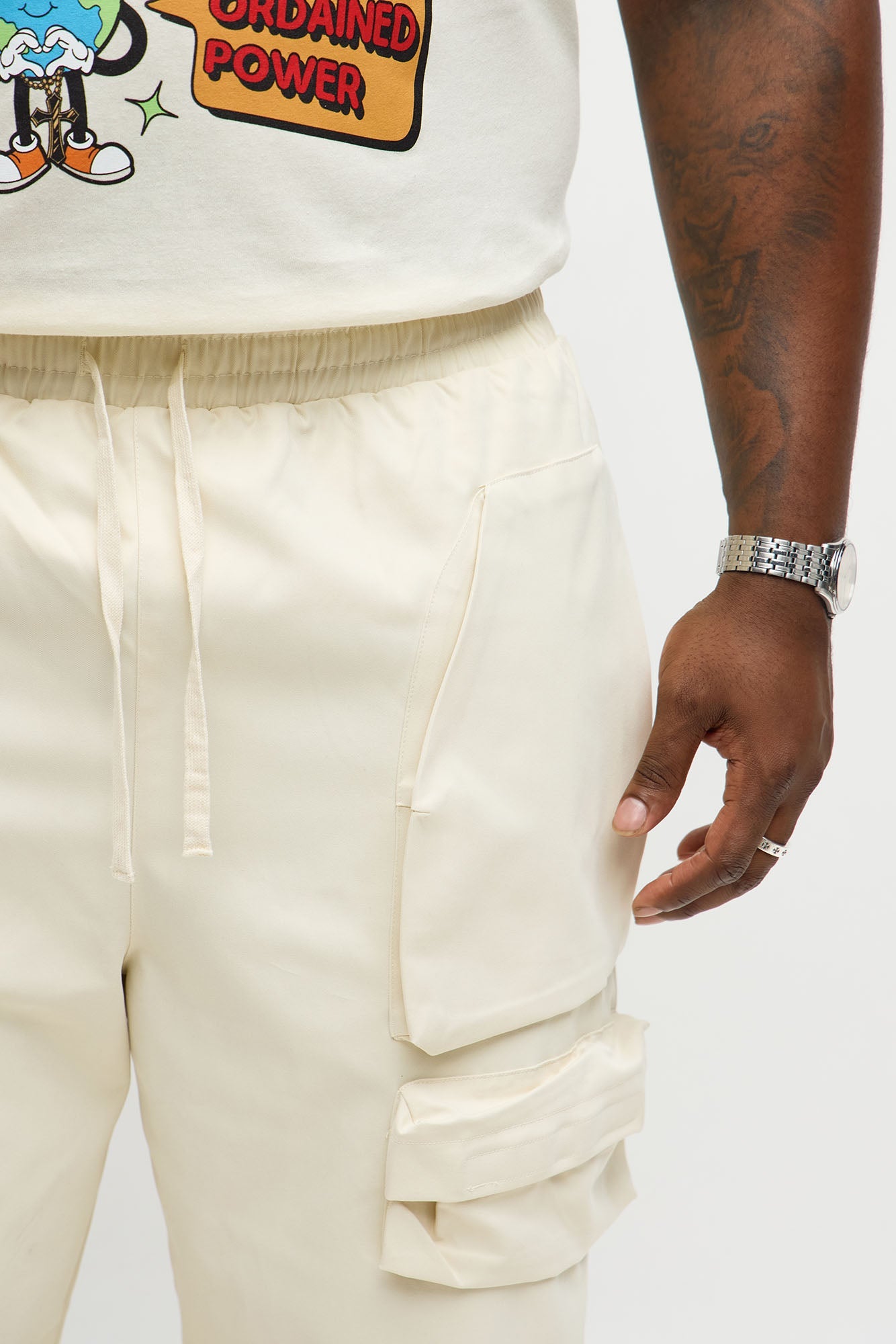 Baggy Make That Call Front Pocket Pants - Off White