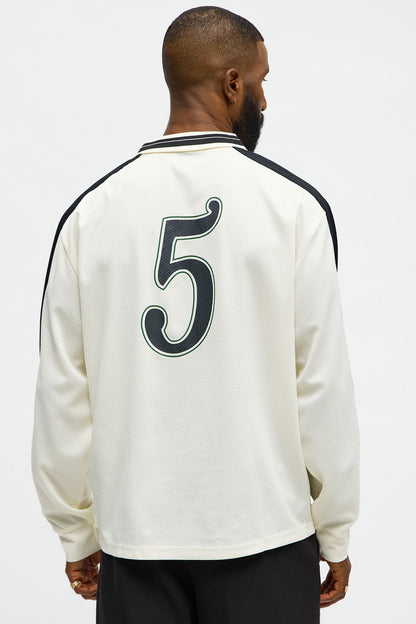 Saints Social Long Sleeve Jersey Polo - Ivory