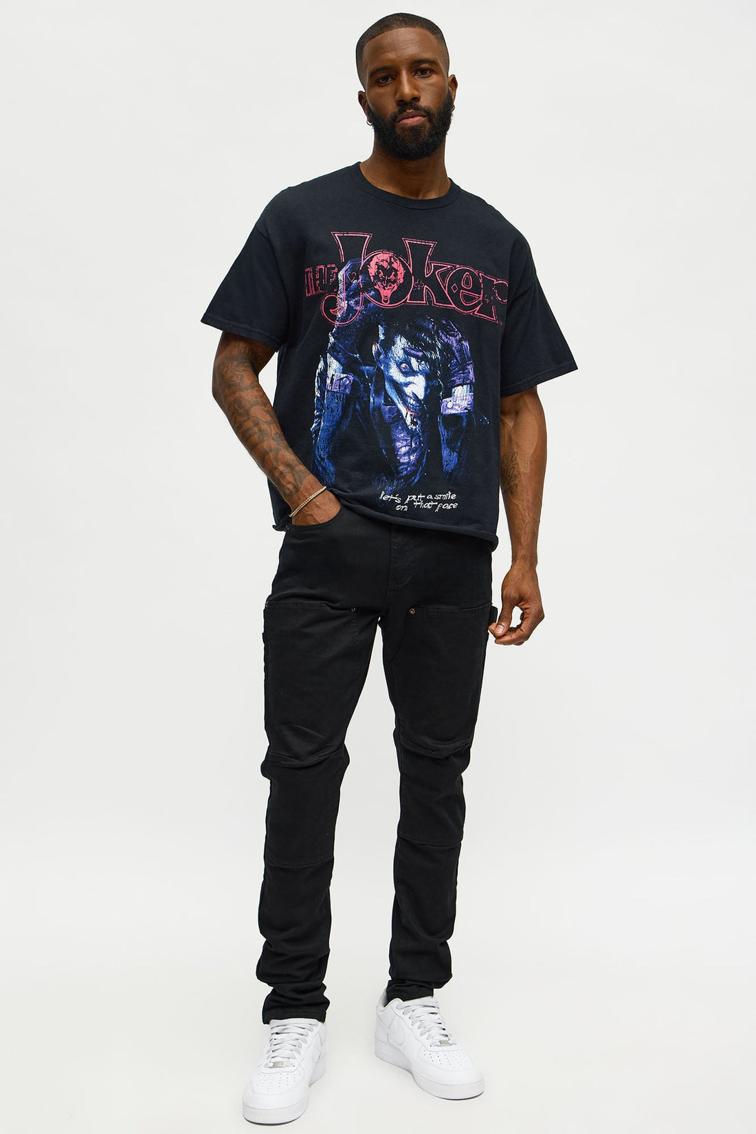 Joker Smile On Your Face Boxy Short Sleeve Tee - Black