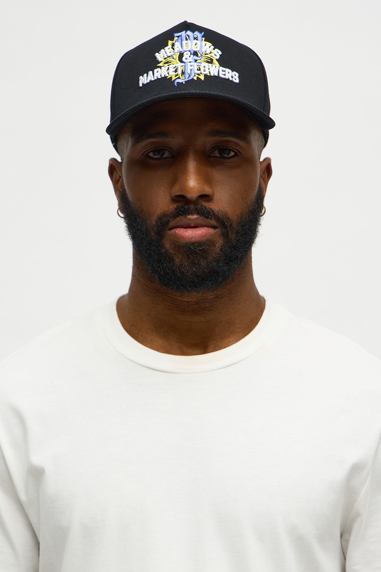 Meadows And Flowers Snapback Hat - Black
