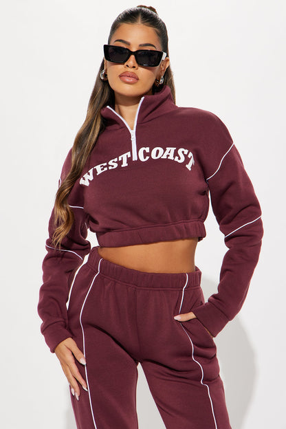 West Coast Fleece Jogger Set - Burgundy