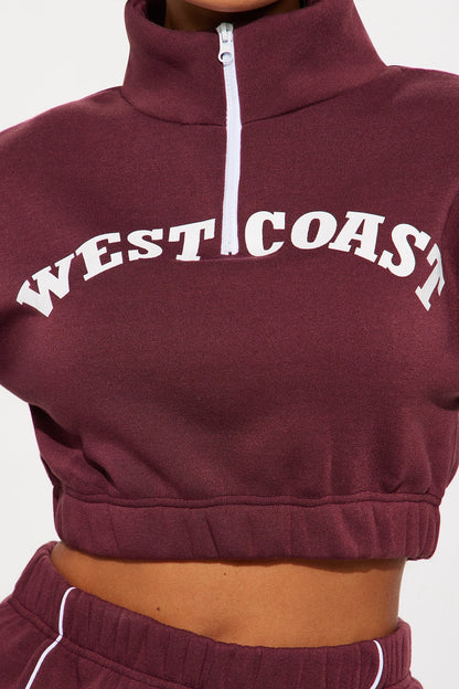 West Coast Fleece Jogger Set - Burgundy