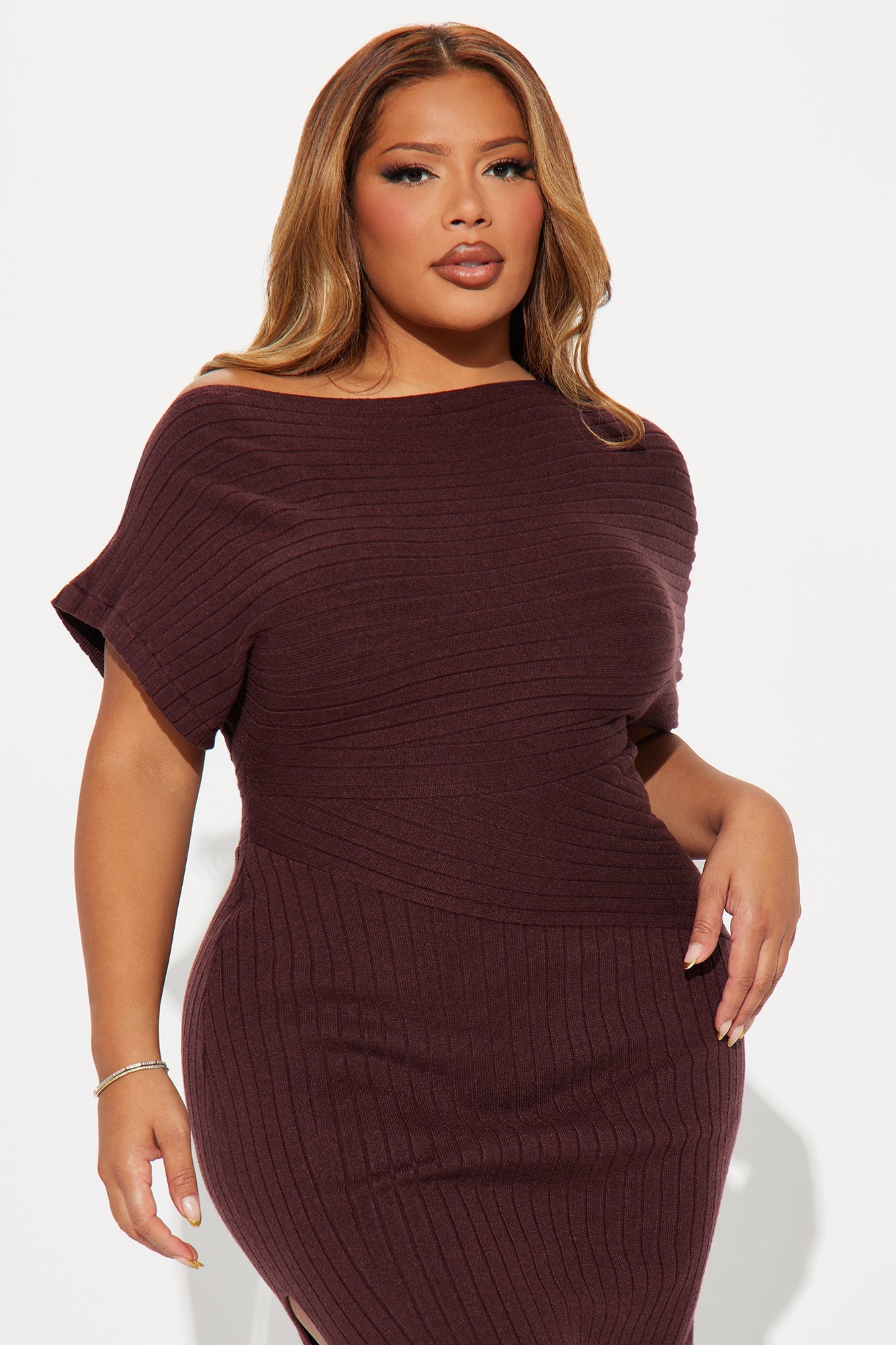 Bonnie Sweater Midi Dress - Chocolate