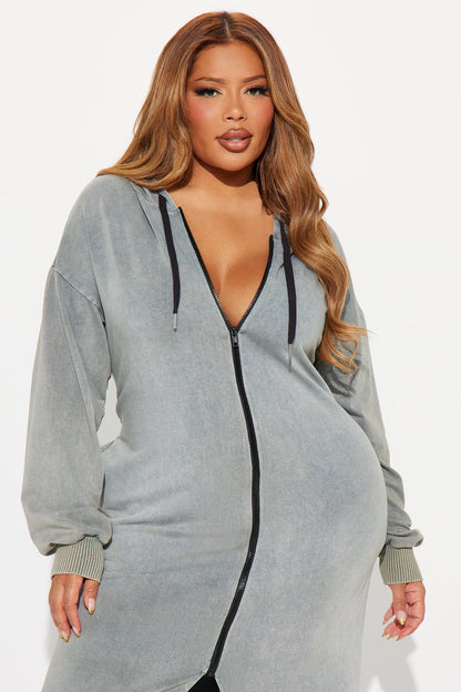 Hannah Hooded Maxi Dress - Green