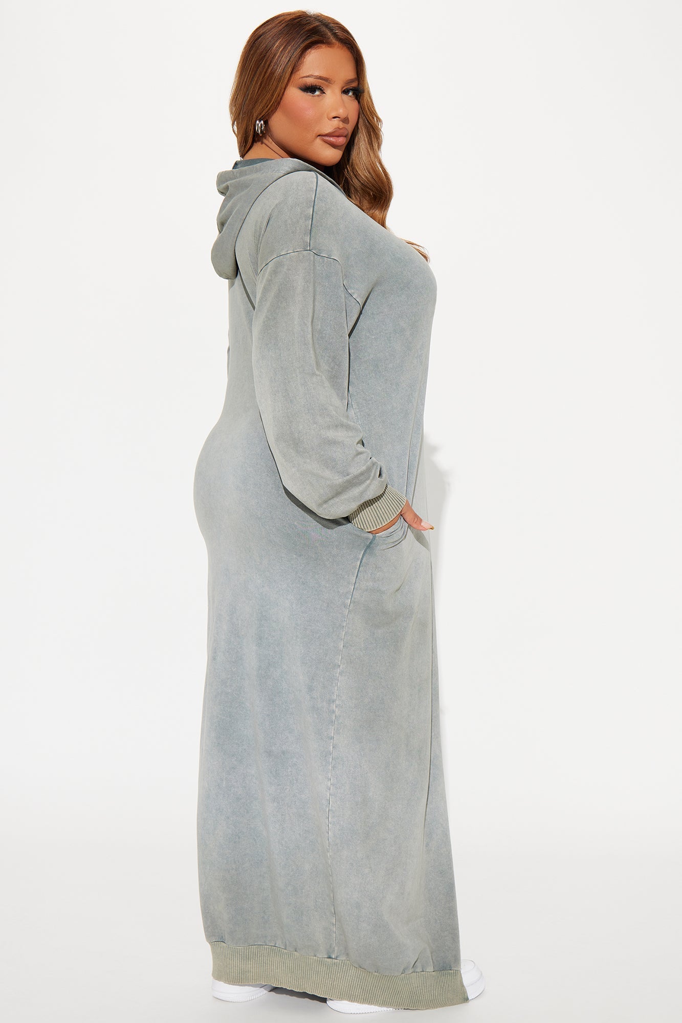 Hannah Hooded Maxi Dress - Green