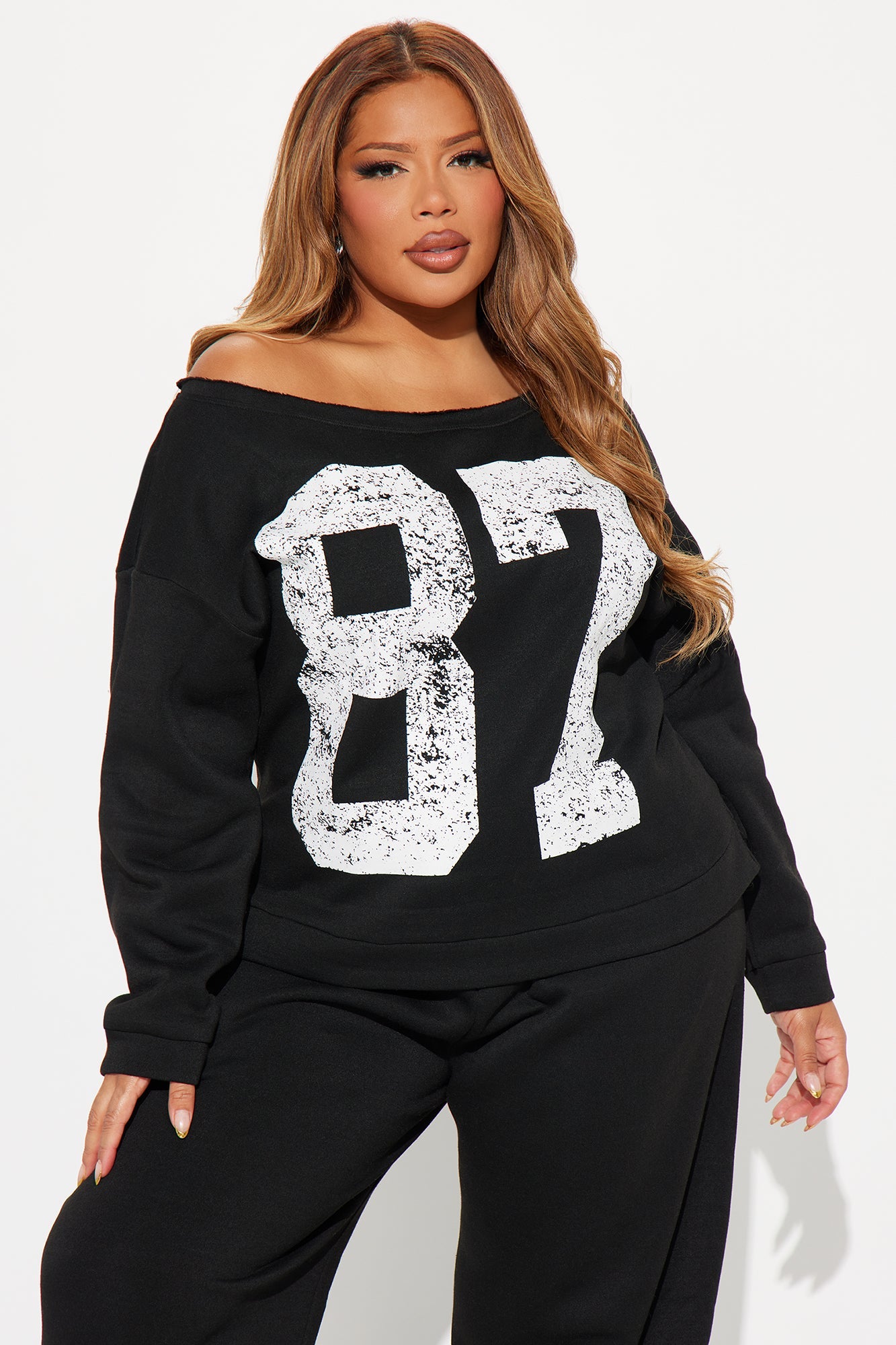 Eighty Seven Fleece Pant Set - Black
