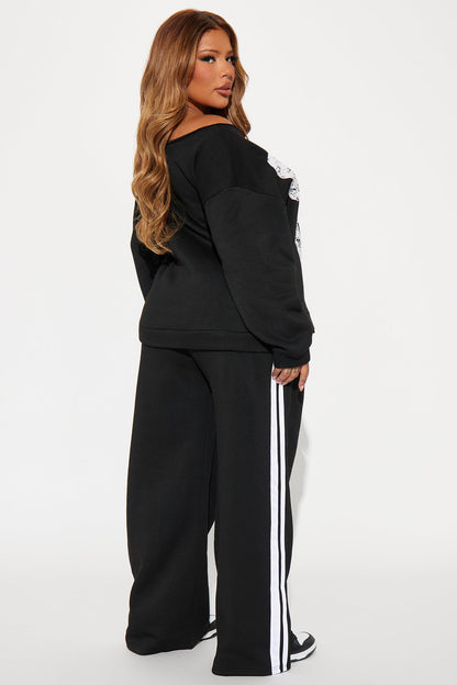 Eighty Seven Fleece Pant Set - Black