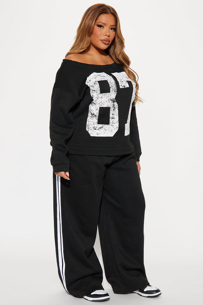 Eighty Seven Fleece Pant Set - Black