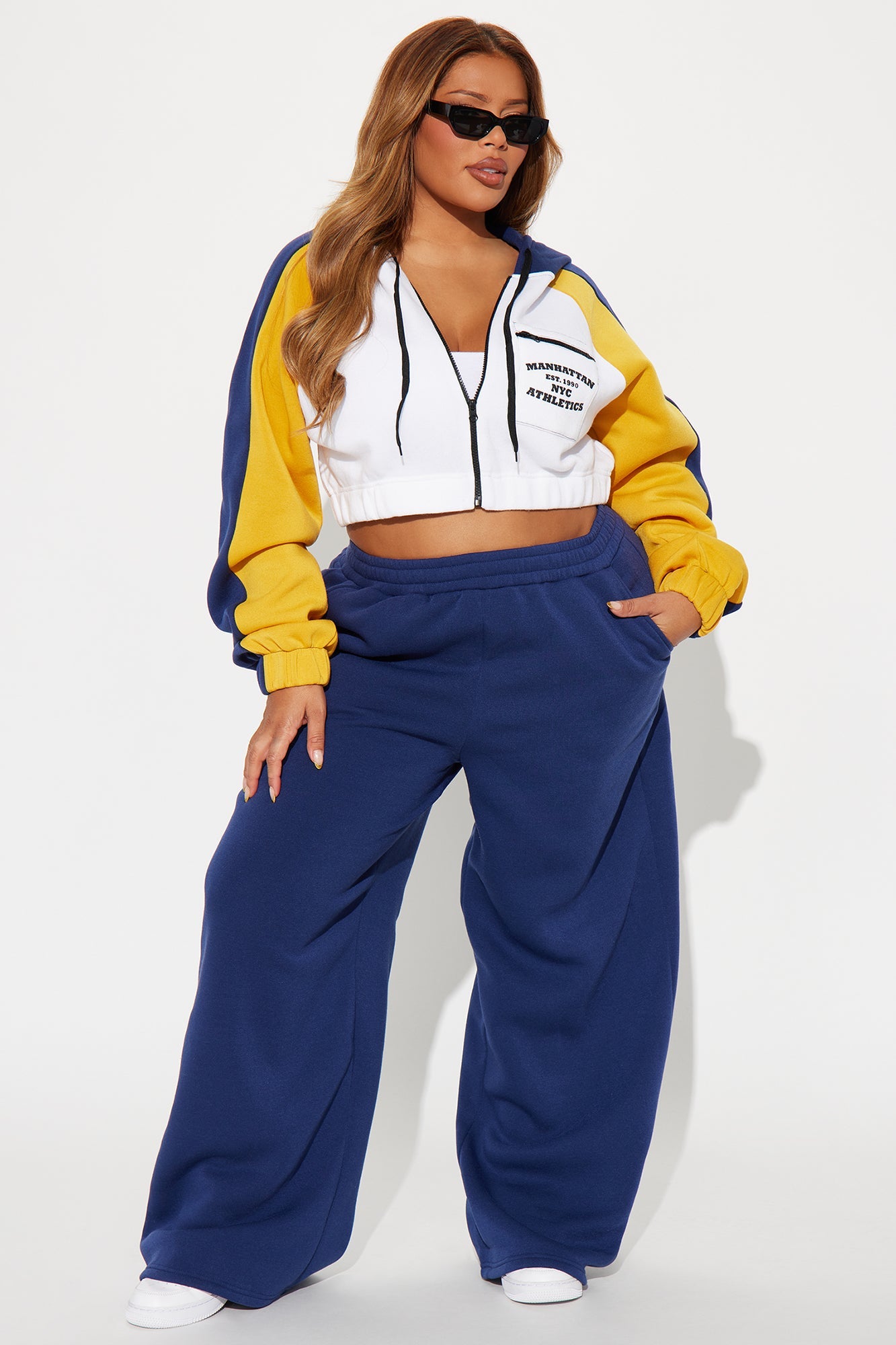 Manhattan Fleece Pant Set - Navy