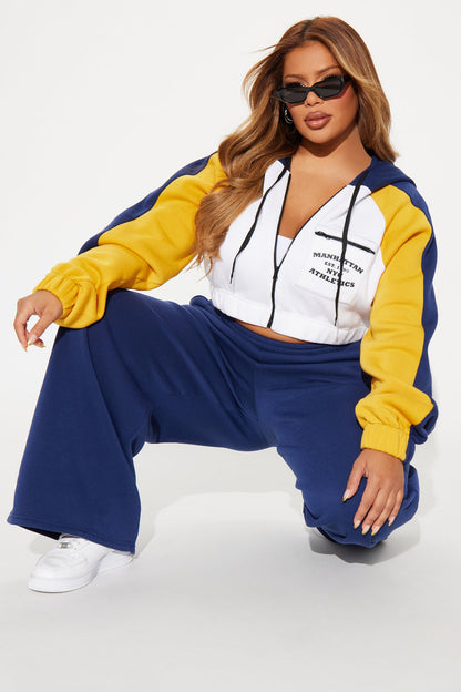 Manhattan Fleece Pant Set - Navy