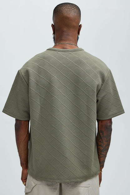 Lingo Textured Relaxed Tee - Olive