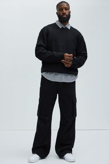 Micah Baggy Moto Jeans - Black
