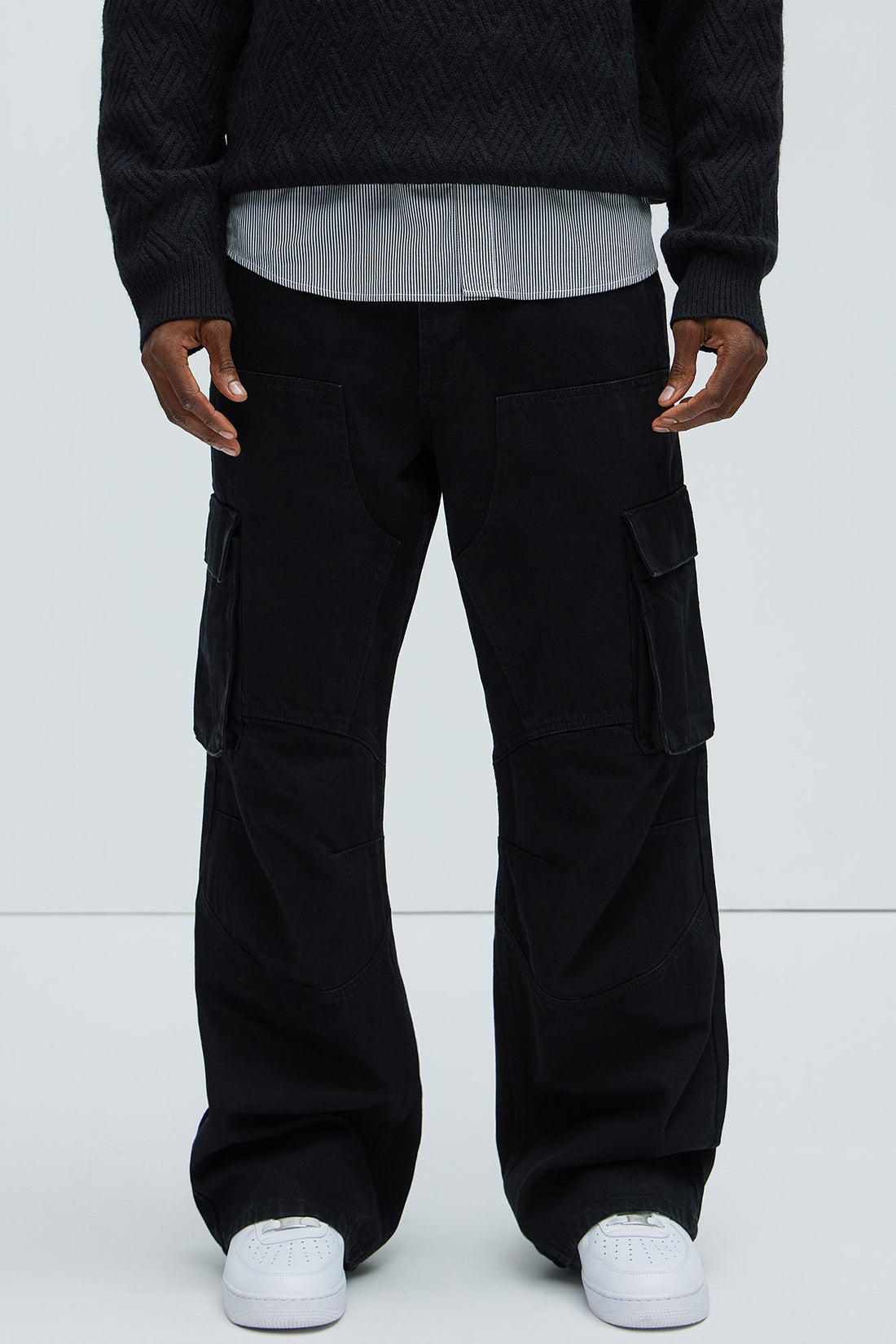 Micah Baggy Moto Jeans - Black