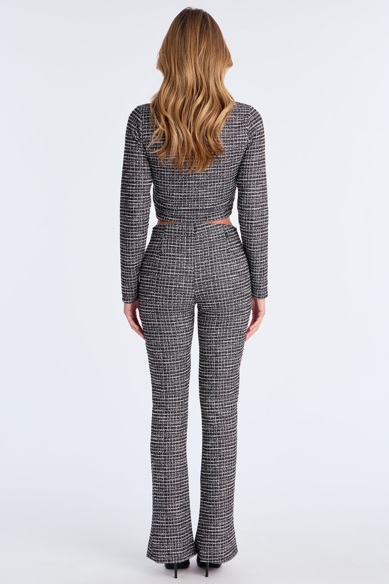 Lola Tweed Cardigan Pant Set - Black