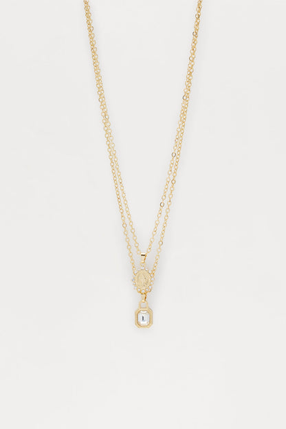 Guadalupe &amp; Amulet Necklace Set - Gold