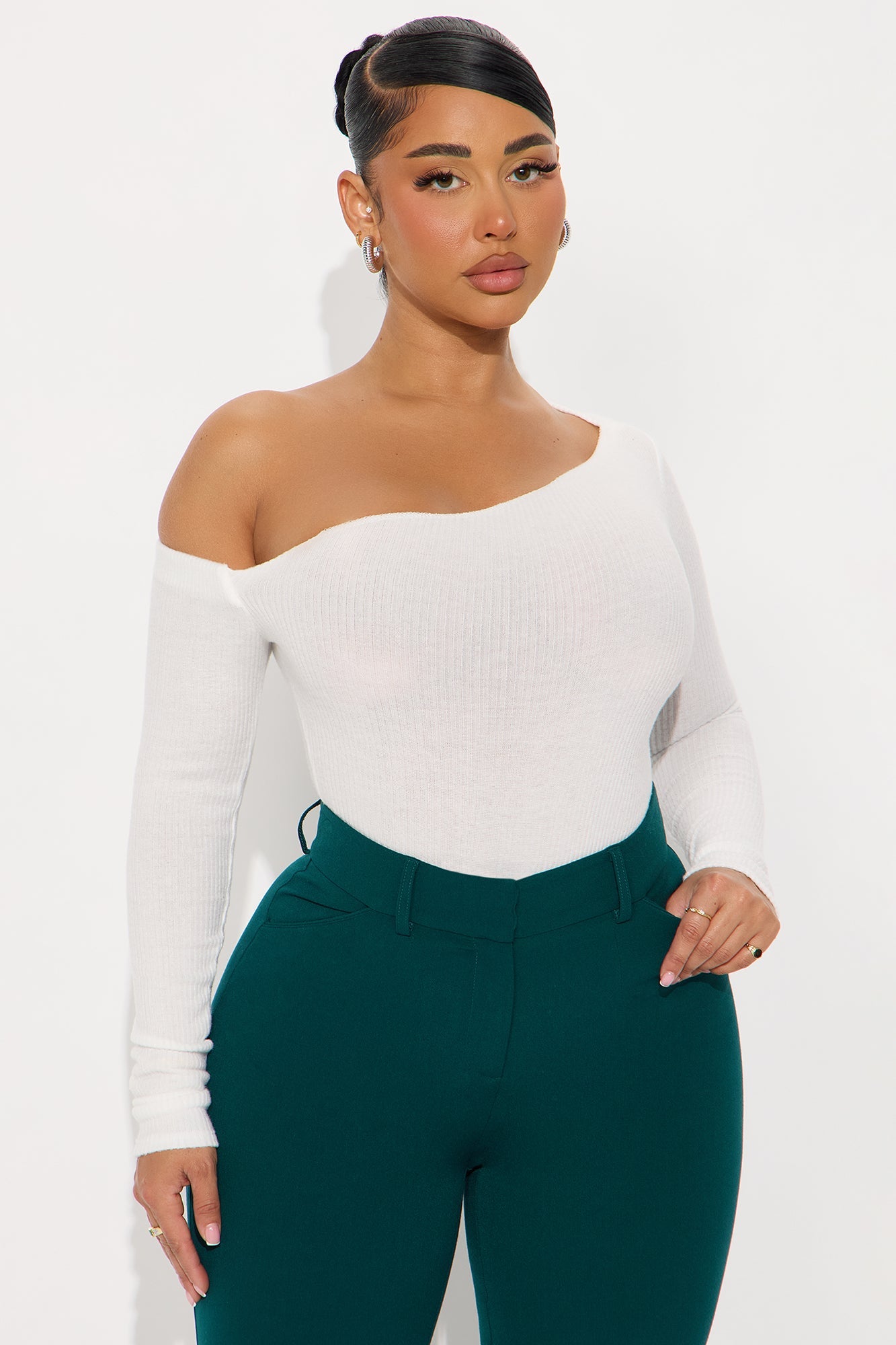 Naomi Ribbed Bodysuit - Ivory