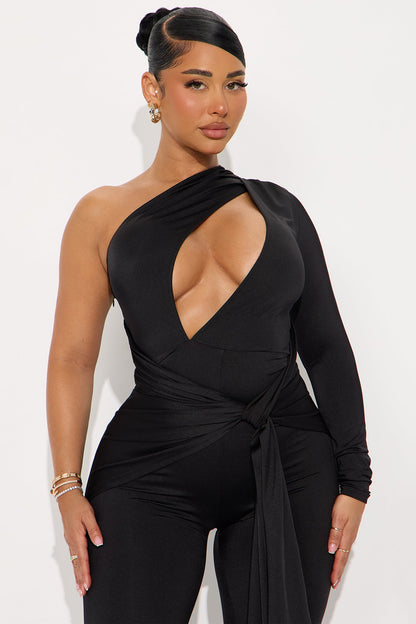 Estella Straight Leg Jumpsuit - Black