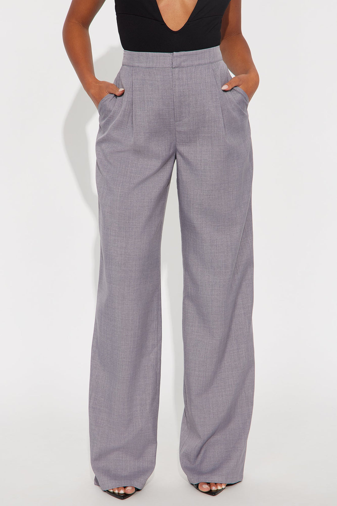 Rachel Straight Leg Trouser Pant 33″ - Grey