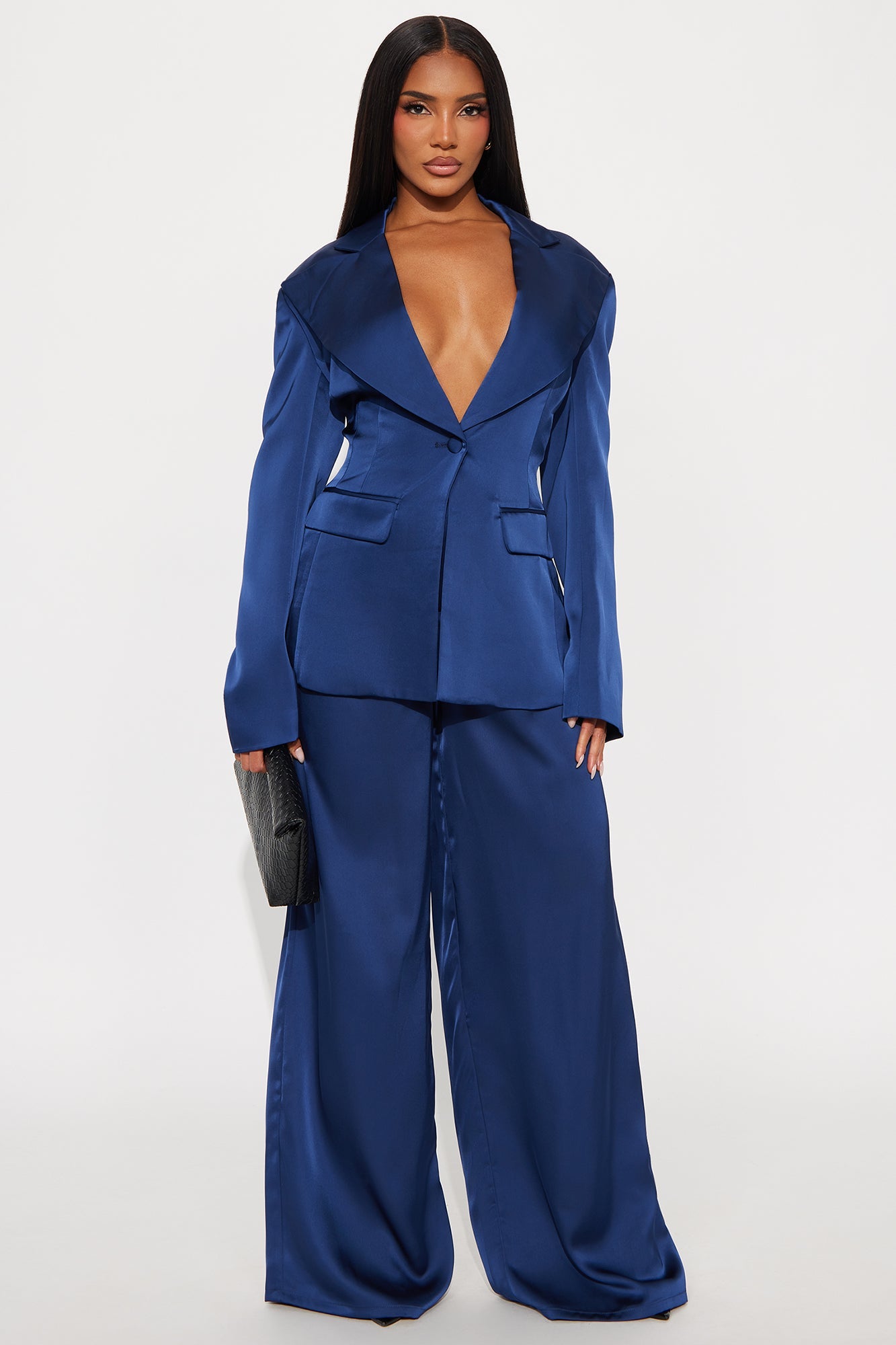 Blaire Open Back Blazer Pant Set - Navy