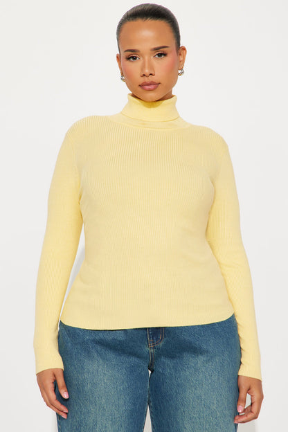 Tara Turtle Neck Sweater - Butter Yellow