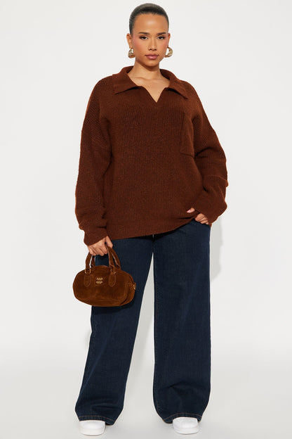 Ollie Polo Sweater - Brown