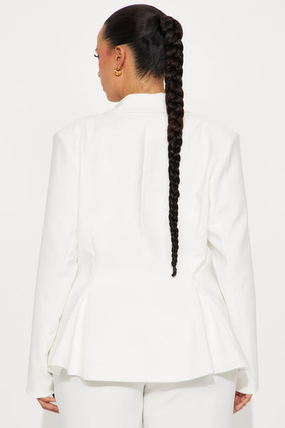 Mielle Peplum Blazer - Cream