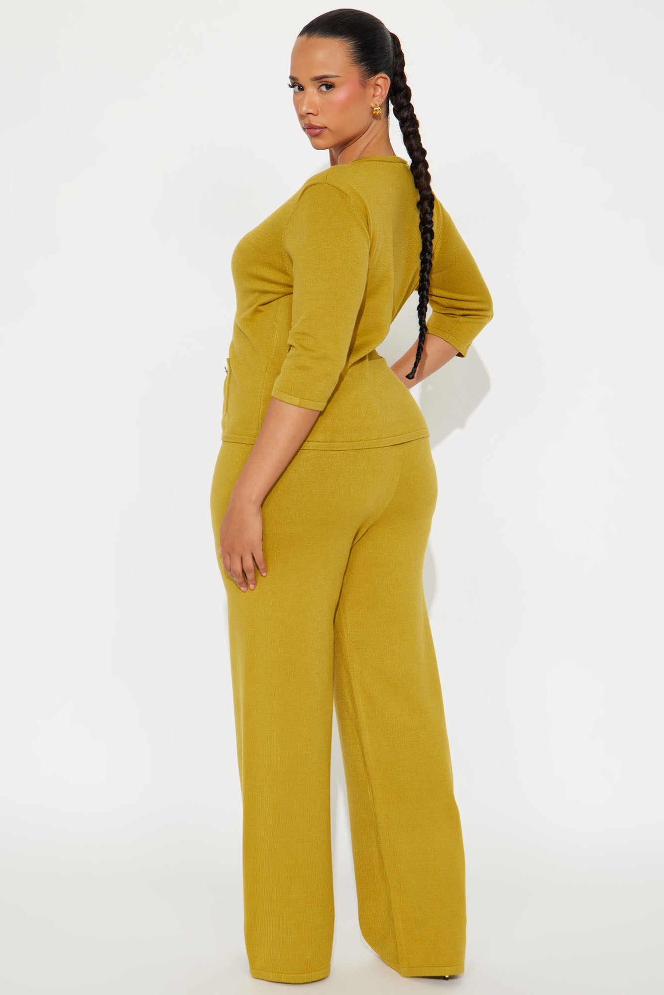 Valerie Sweater Pant Set - Chartreuse