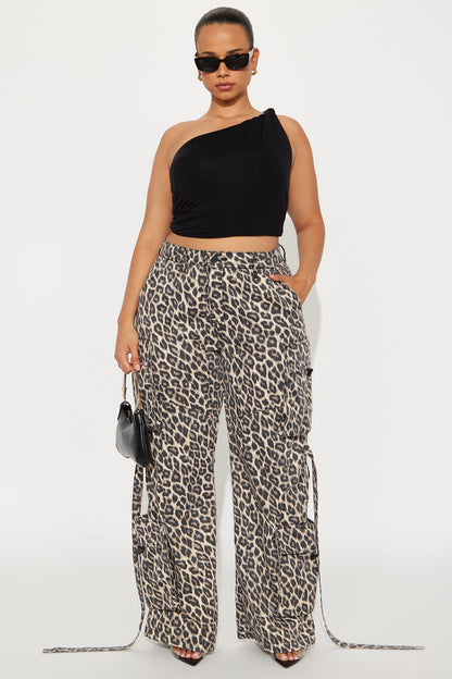 Level You Up Leopard Cargo Pant - Leopard