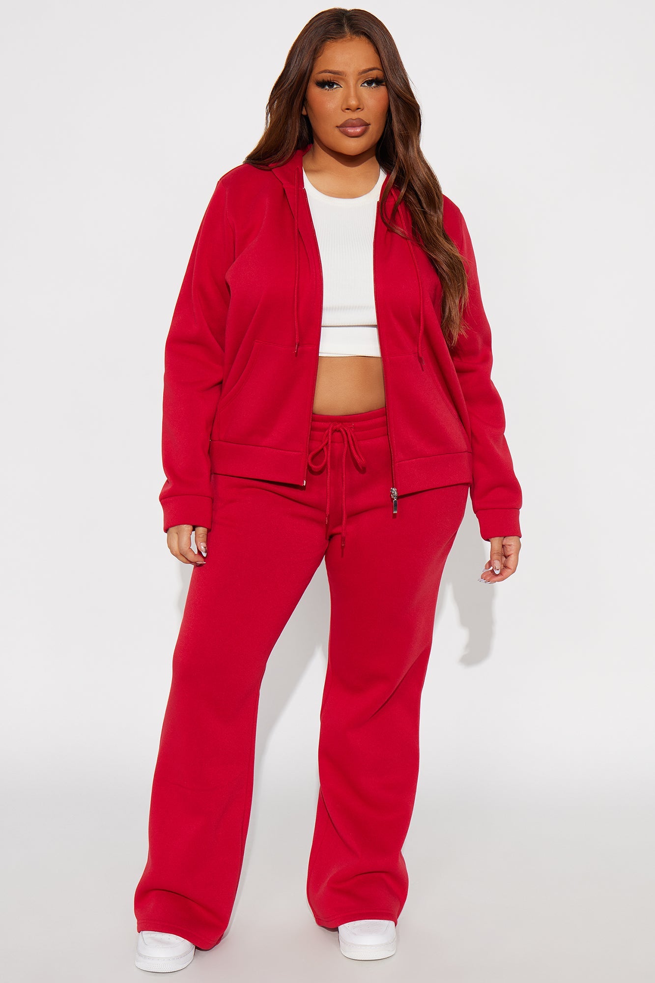 Candice Zip Up Hoodie - Red