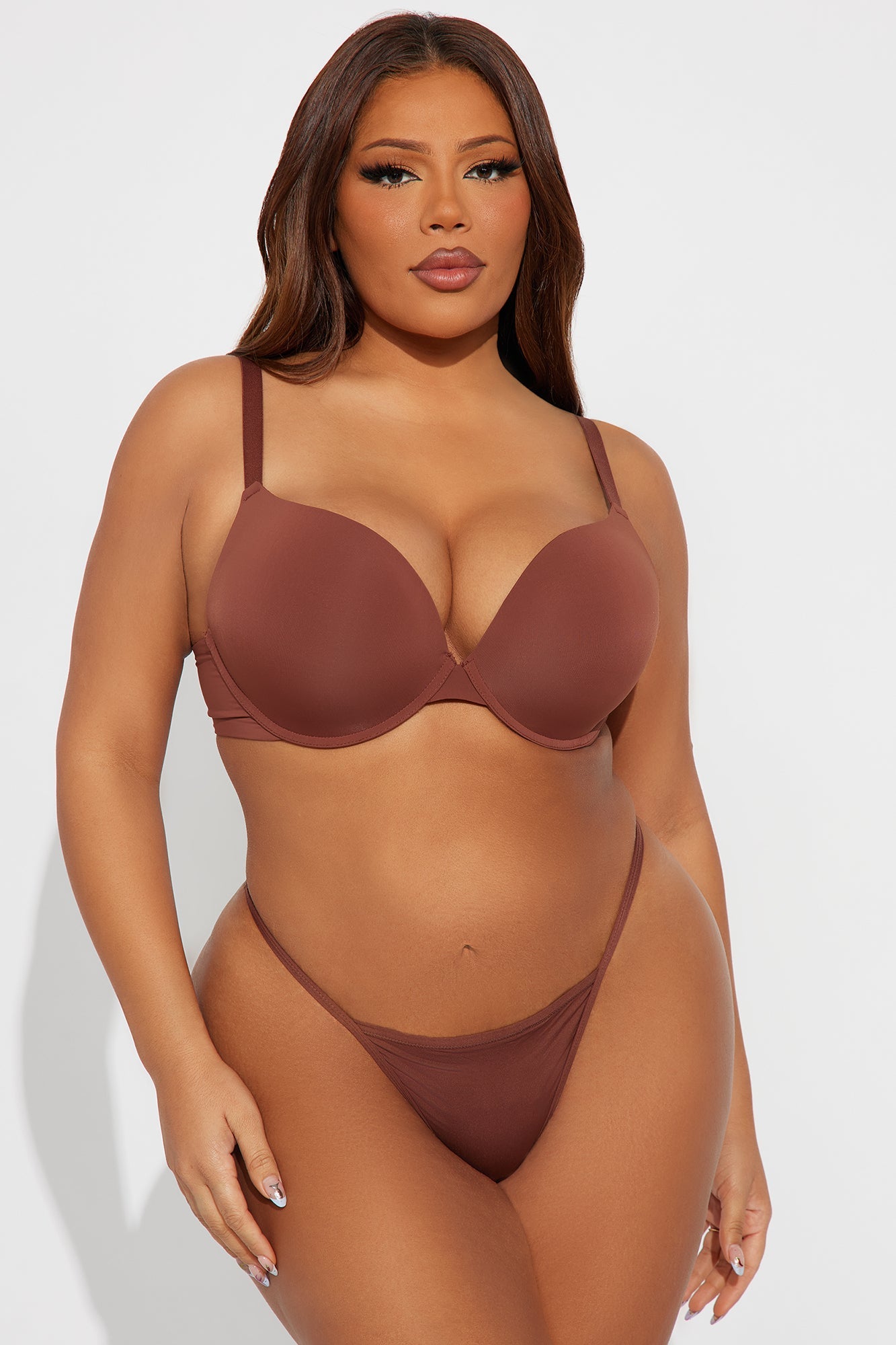 Nova Push Up Demi Bra - Chocolate