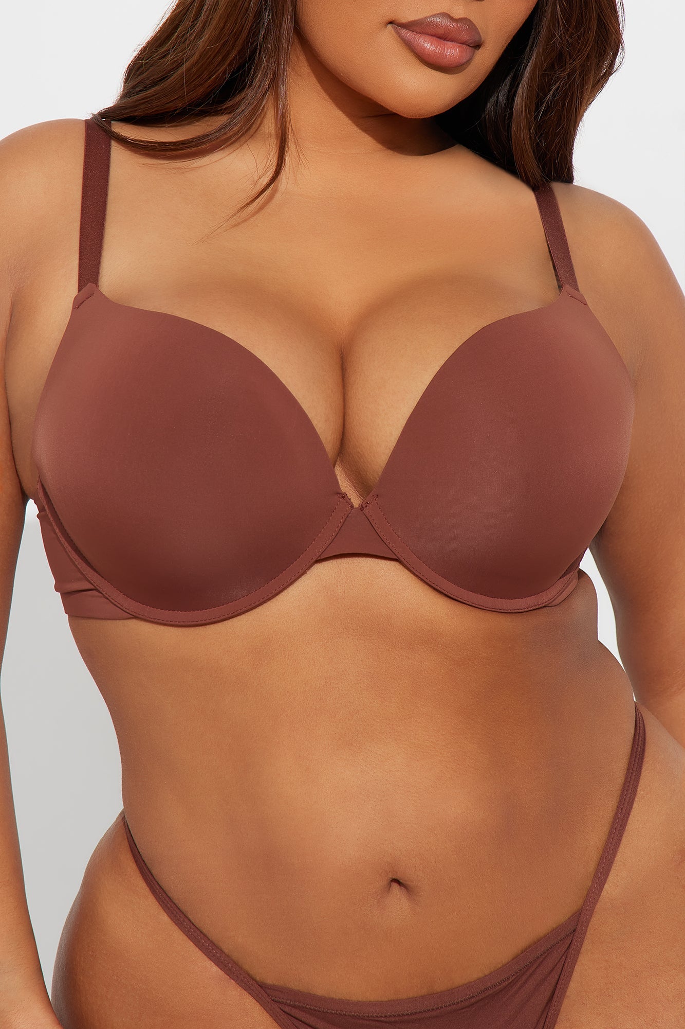 Nova Push Up Demi Bra - Chocolate