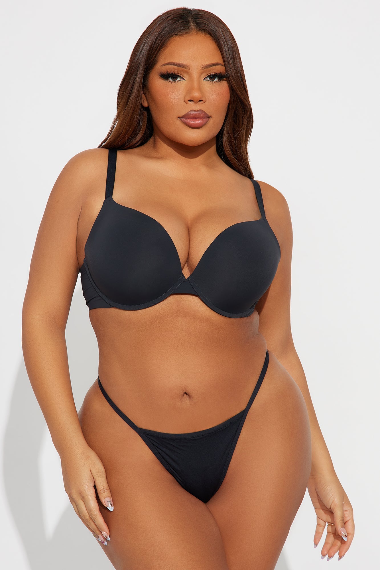 Nova Push Up Demi Bra - Black
