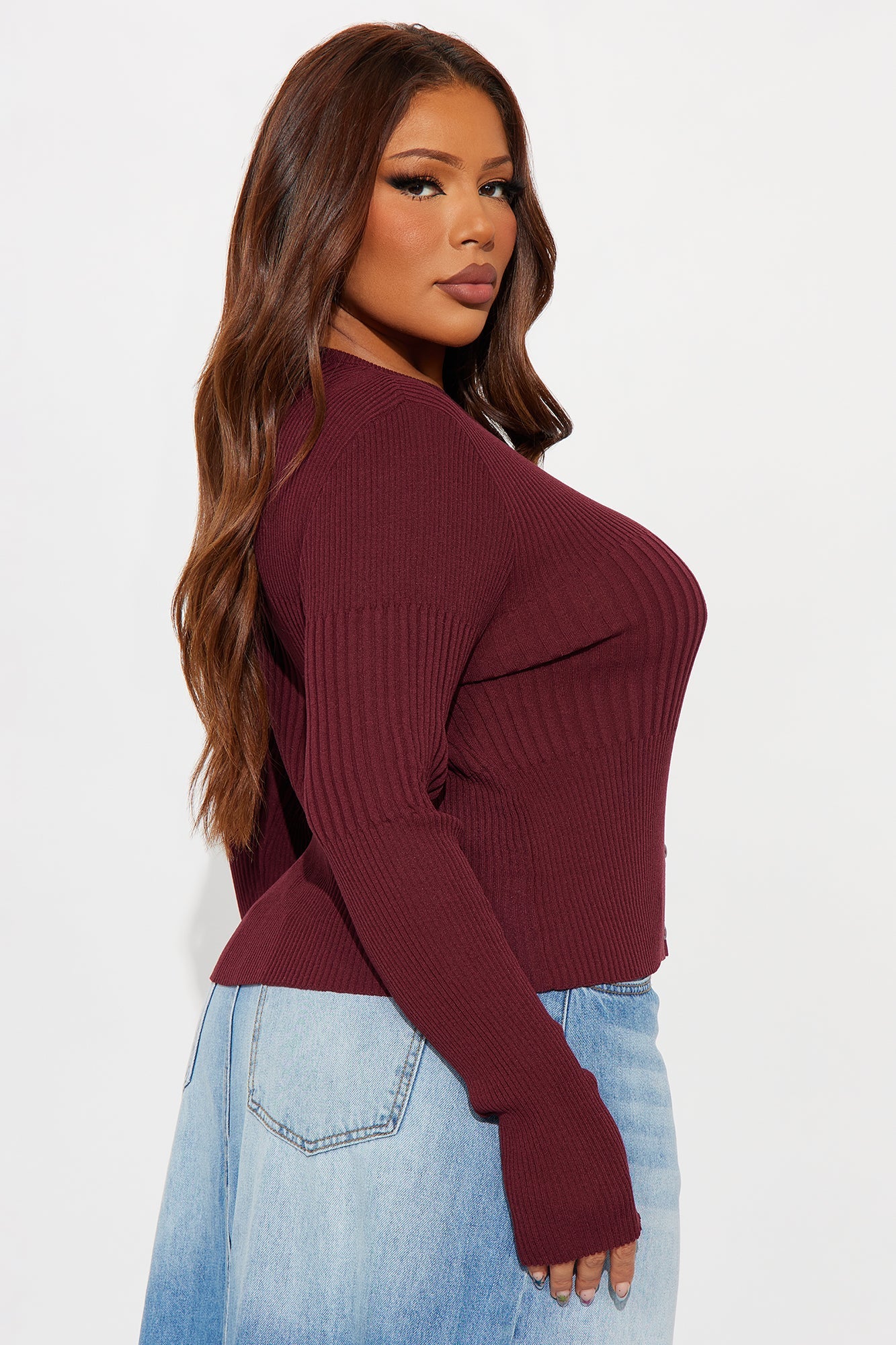 The Nia Cardigan - Plum