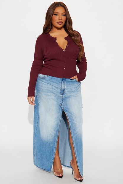 The Nia Cardigan - Plum